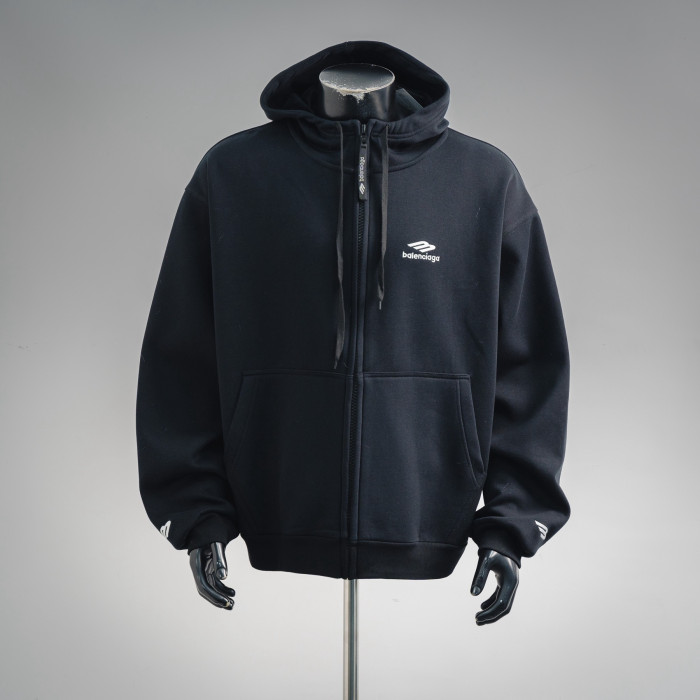 NIGO Balenciaga 3b Sports Icon Zip-up Hoodie in Washed Black White #nigo375599
