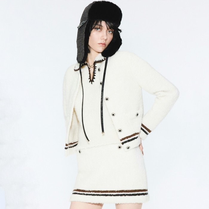 NIGO Chanel Top-quality Cardigan Version Short Skirt Cashmere Alpaca White Brown #nigo375695