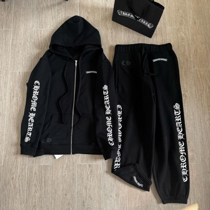 NIGO Chrome Hearts Sanskrit Letters on the Side Jacket Hooded Sweatshirt Pants #nigo375726