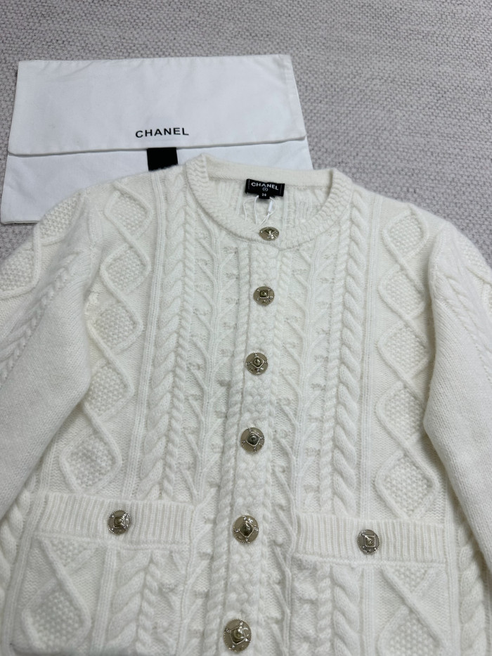 NIGO Chanel Cardigan Cashmere Silk White #nigo375696
