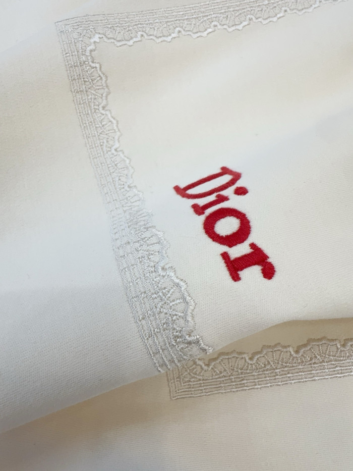 NIGO DIOR Book Cover Oversized Cropped T-Shirt Beige and Red Cotton Jersey #nigo375762