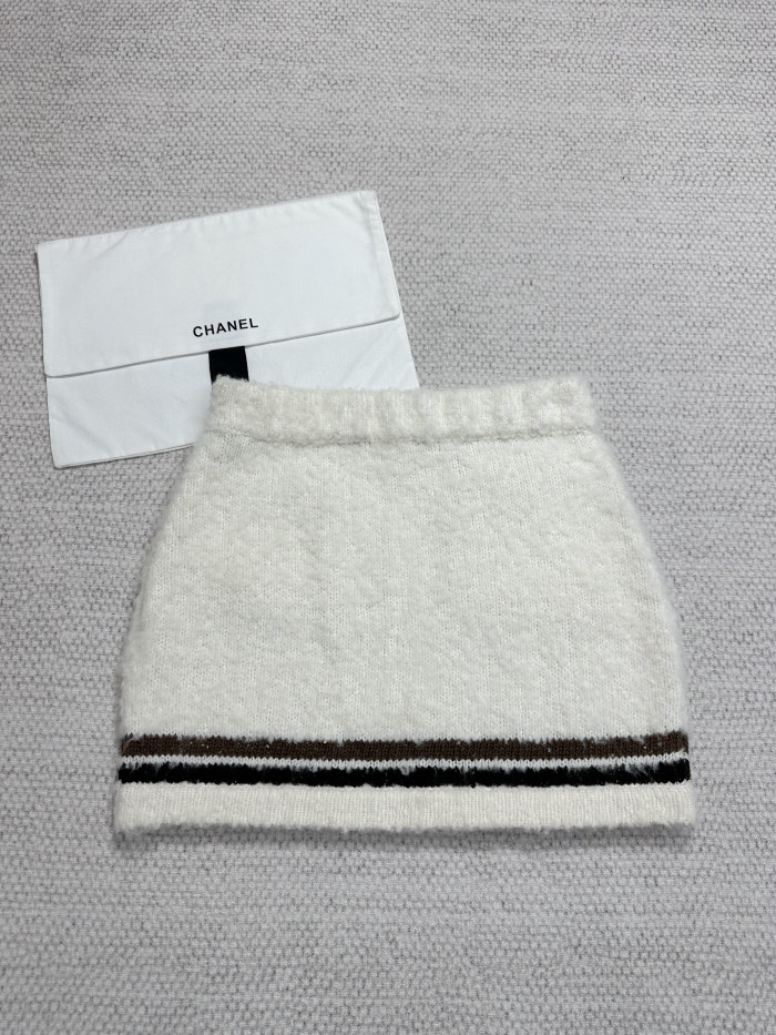 NIGO Chanel Top-quality Cardigan Version Short Skirt Cashmere Alpaca White Brown #nigo375695