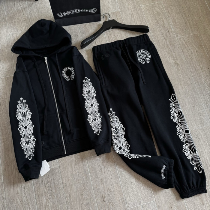 NIGO Chrome Hearts Side Floral Leg Pattern Hooded Sweatshirt Pants #nigo375724