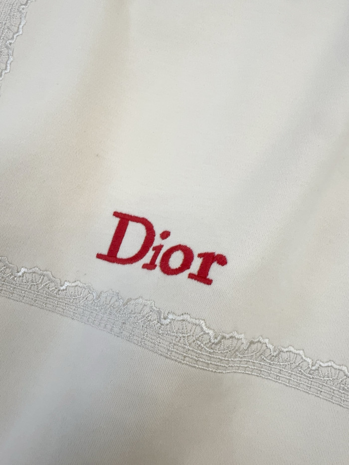 NIGO DIOR Book Cover Oversized Cropped T-Shirt Beige and Red Cotton Jersey #nigo375762