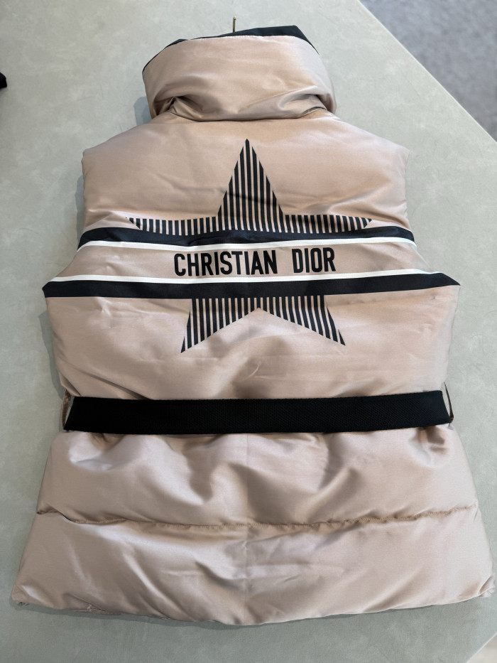 NIGO Dior DiorAlps Belted Puffer Vest Pink Quilted Technical Taffeta #nigo375703