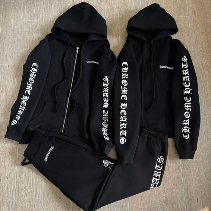 NIGO Chrome Hearts Sanskrit Letters on the Side Jacket Hooded Sweatshirt Pants #nigo375726