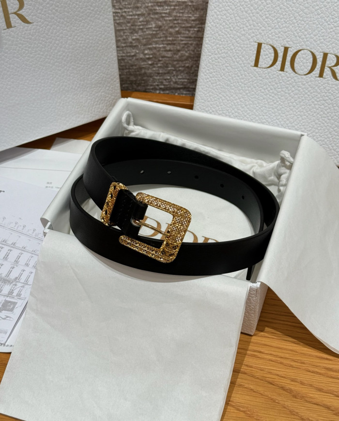 NIGO Dior Cannage Belt Black Smooth Calfskin 25MM #nigo375916