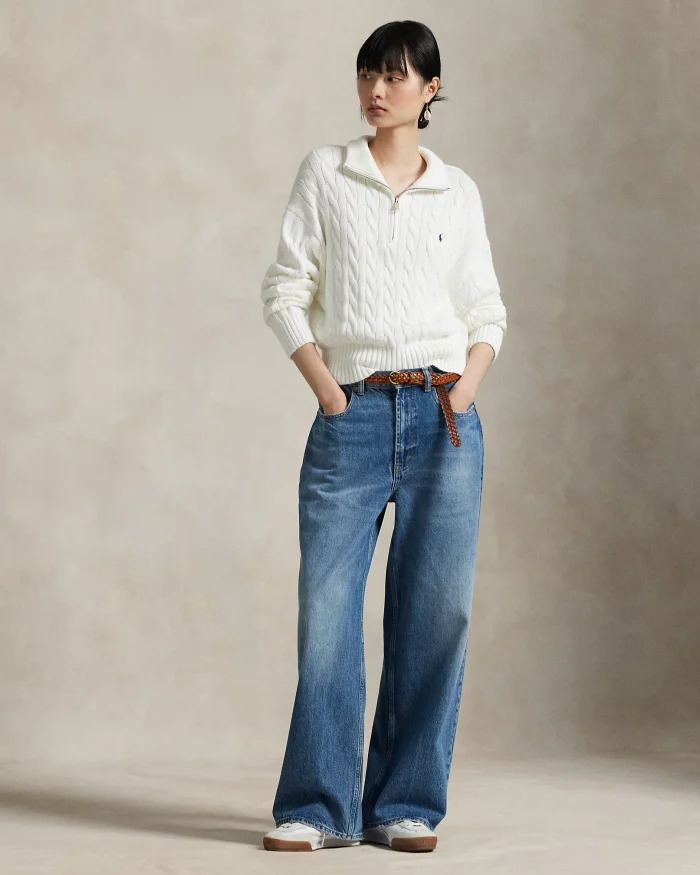 NIGO Ralph Lauren Cable-Knit Cotton Quarter Zip Jumper Women #nigo375944