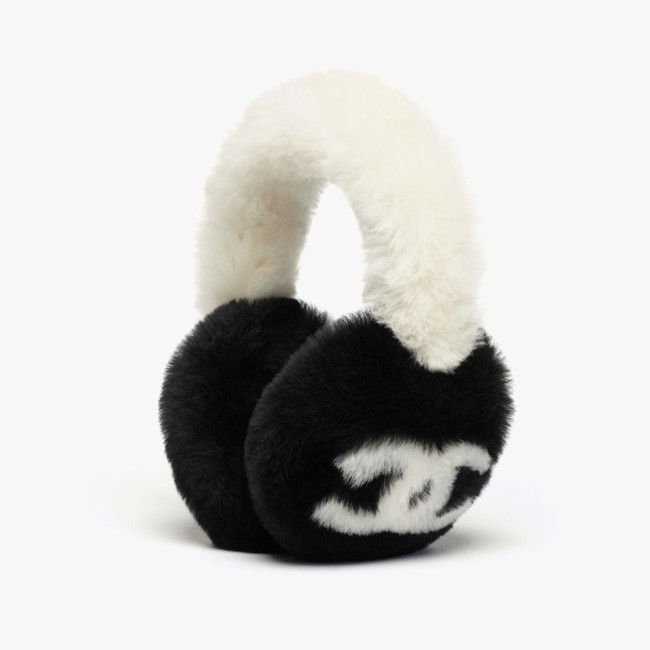 NIGO Chanel Top-Quality Version Earmuffs Shearling Lambskin Black Ecru #nigo375929
