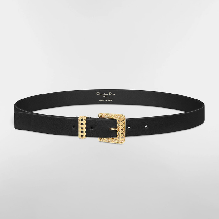 NIGO Dior Cannage Belt Black Smooth Calfskin 25MM #nigo375916