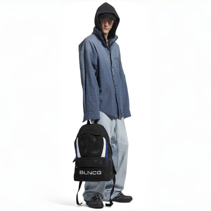 NIGO Balenciaga Men's Zip-up Shirt in Blue #nigo375912
