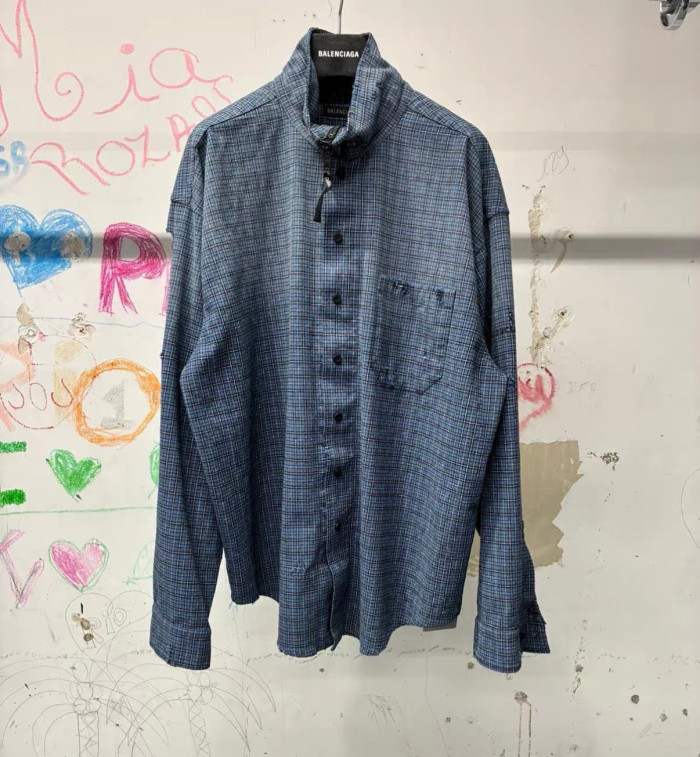NIGO Balenciaga Men's Zip-up Shirt in Blue #nigo375912