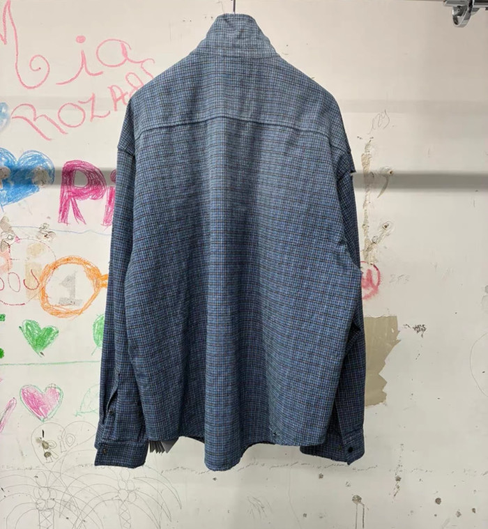 NIGO Balenciaga Men's Zip-up Shirt in Blue #nigo375912