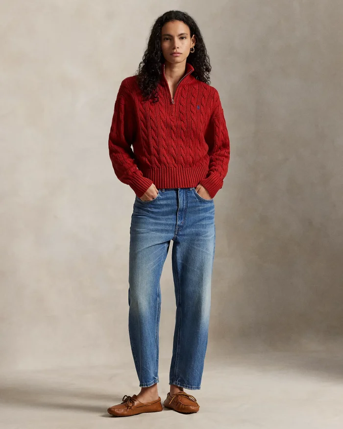 NIGO Ralph Lauren Cable-Knit Cotton Quarter Zip Jumper Women #nigo375944