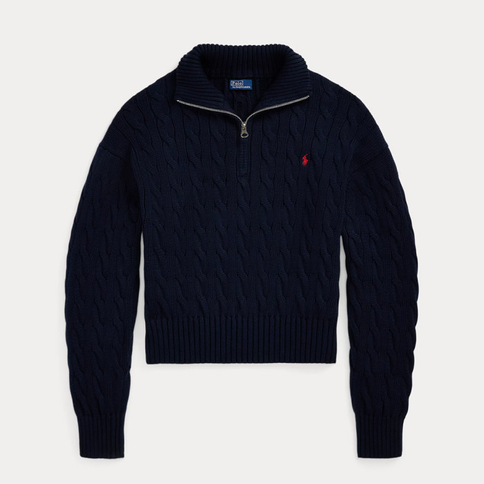 NIGO Ralph Lauren Cable-Knit Cotton Quarter Zip Jumper Women #nigo375944