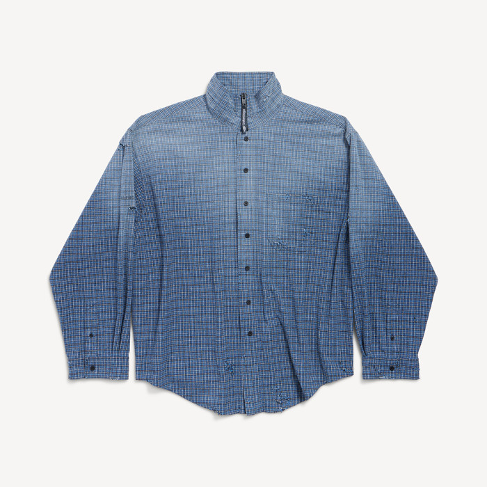 NIGO Balenciaga Men's Zip-up Shirt in Blue #nigo375912