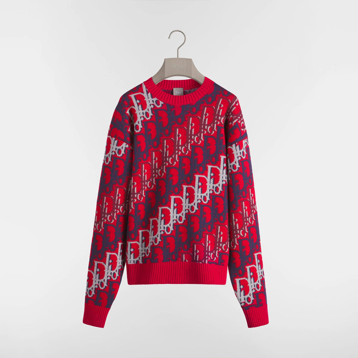 NIGO DIOR Dior Oblique Sweater Red Wool Jacquard #nigo375646