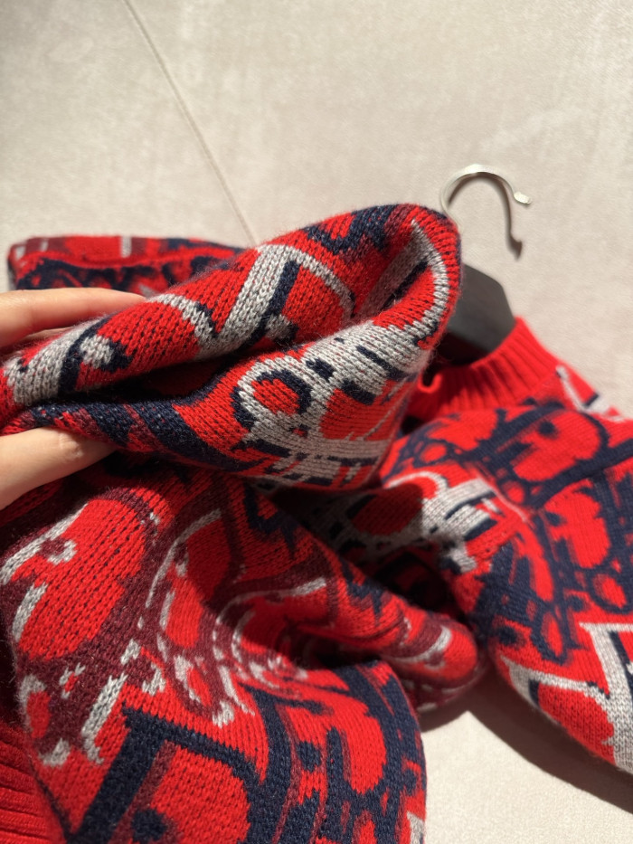 NIGO DIOR Dior Oblique Sweater Red Wool Jacquard #nigo375646