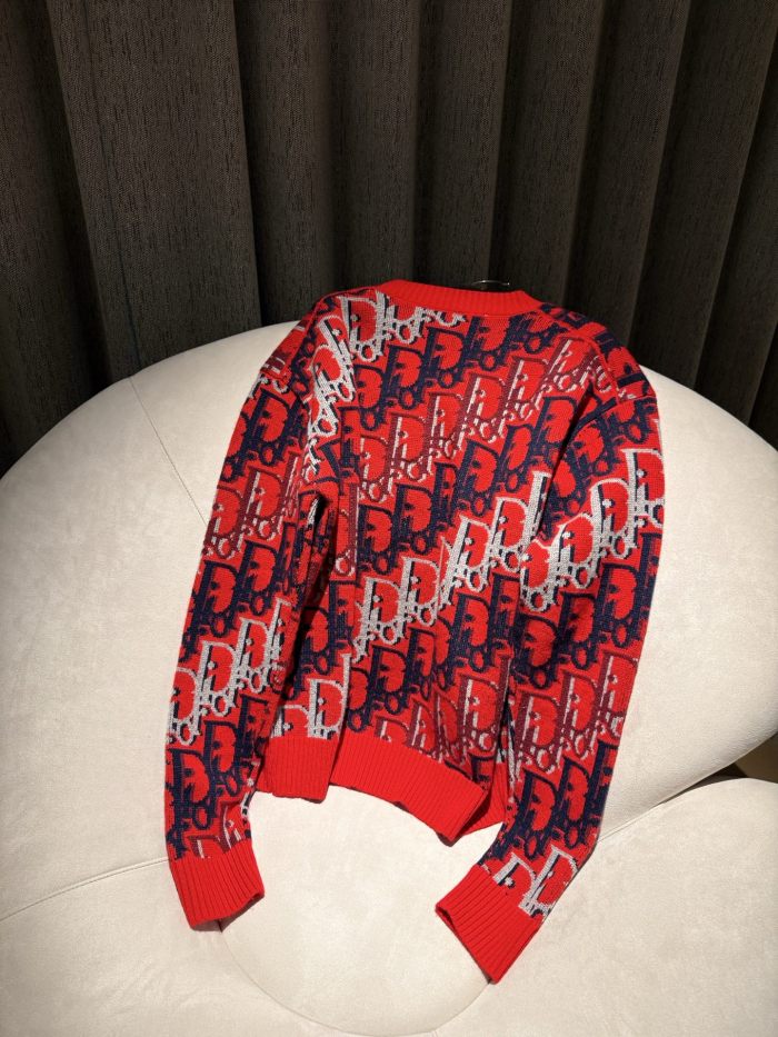 NIGO DIOR Dior Oblique Sweater Red Wool Jacquard #nigo375646