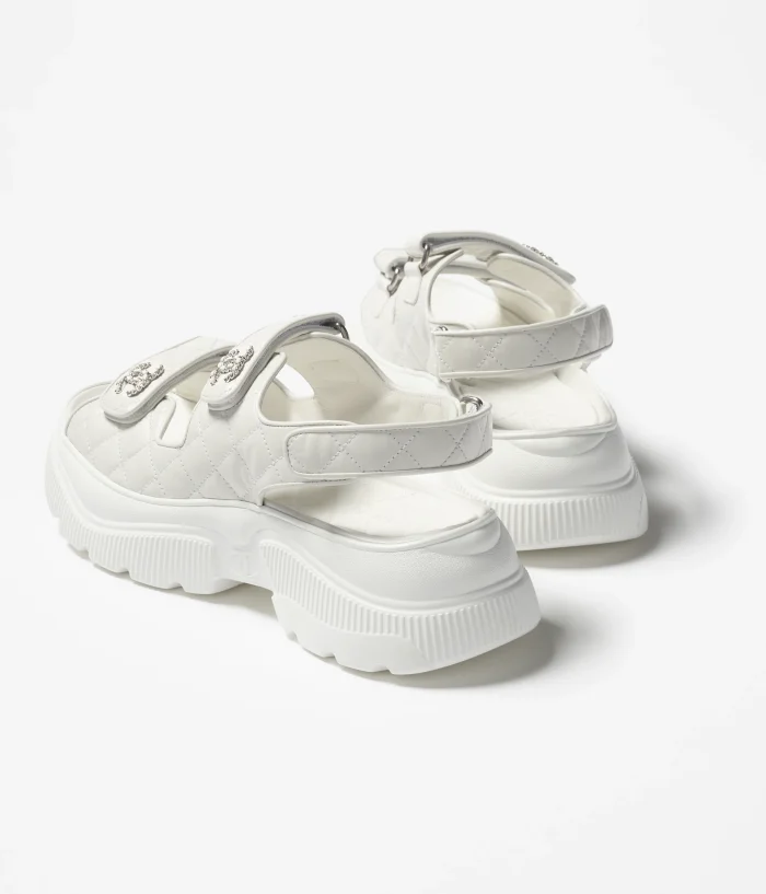 NIGO Chanel Sandals Shiny Calfskin Black White #nigo376185