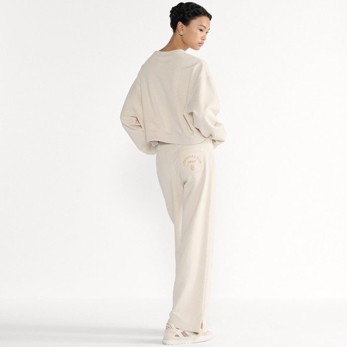 NIGO DIOR Cropped Sweatshirt Beige Cotton Jersey #nigo376144