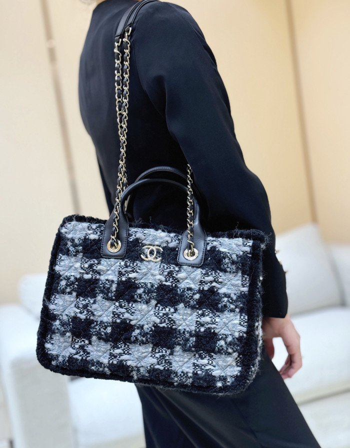 NIGO Chanel Small Tote Tweed Shearling Lambskin #nigo376286
