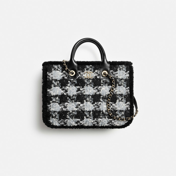 NIGO Chanel Small Tote Tweed Shearling Lambskin #nigo376286