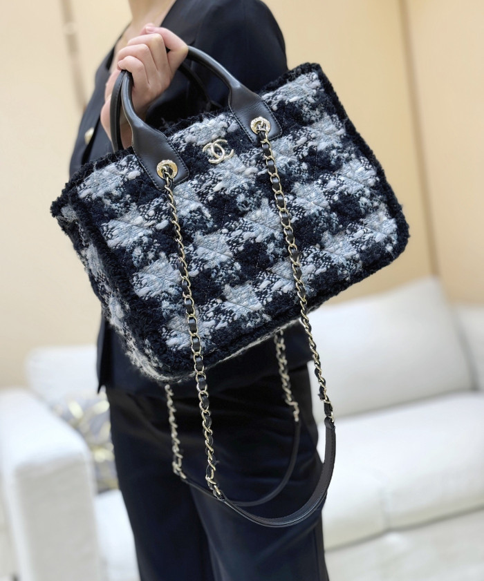 NIGO Chanel Small Tote Tweed Shearling Lambskin #nigo376286