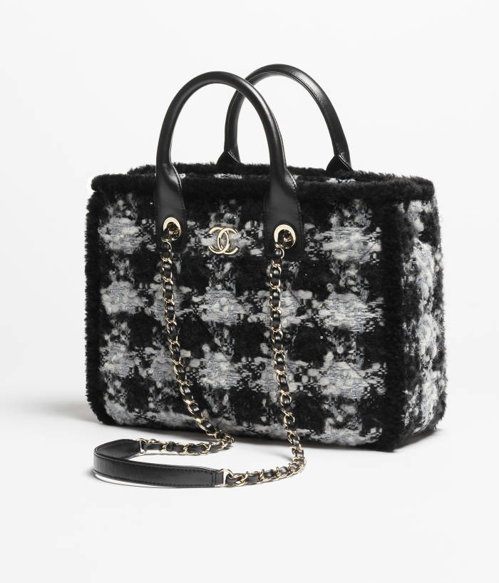 NIGO Chanel Small Tote Tweed Shearling Lambskin #nigo376286