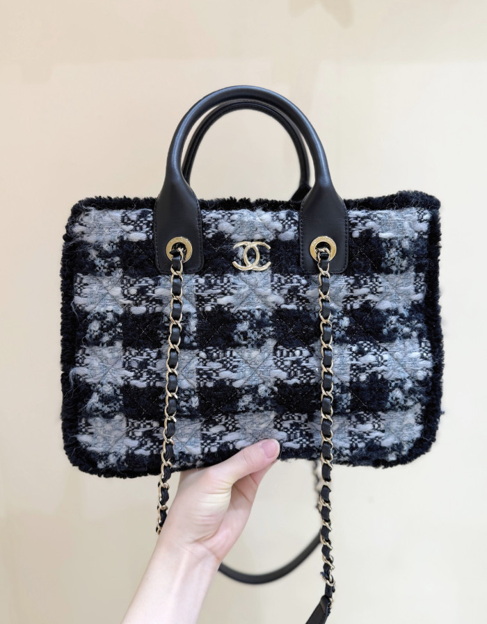 NIGO Chanel Small Tote Tweed Shearling Lambskin #nigo376286