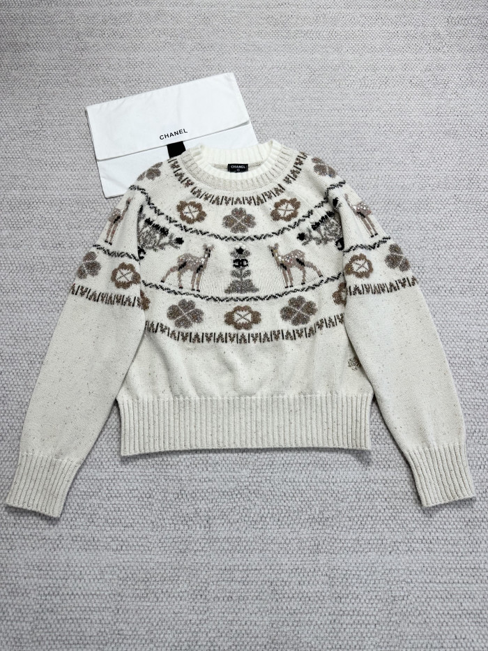 NIGO Chanel Pullover Cashmere Ecru Beige Black #nigo376367