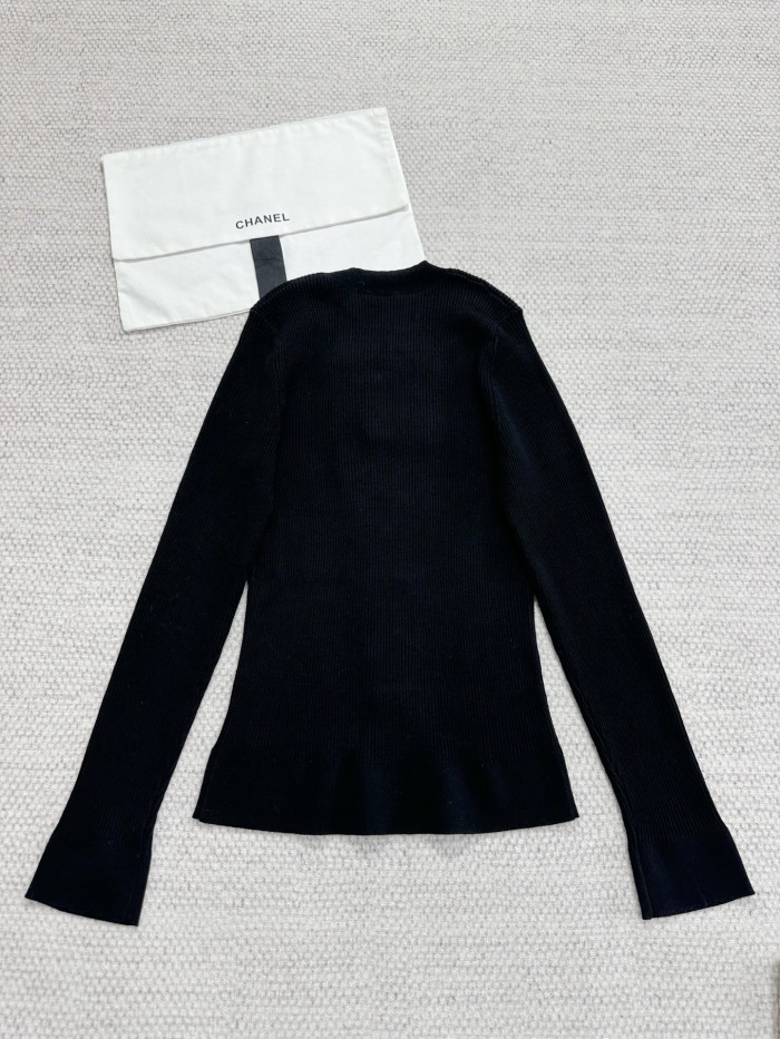 NIGO Chanel Top-quality Version Bow-knotted Wavy Knitted Bottoming Shirt #nigo336386