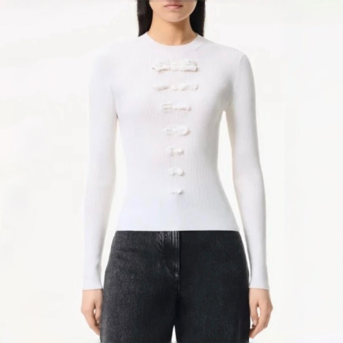 NIGO Chanel Top-quality Version Bow-knotted Wavy Knitted Bottoming Shirt #nigo336386