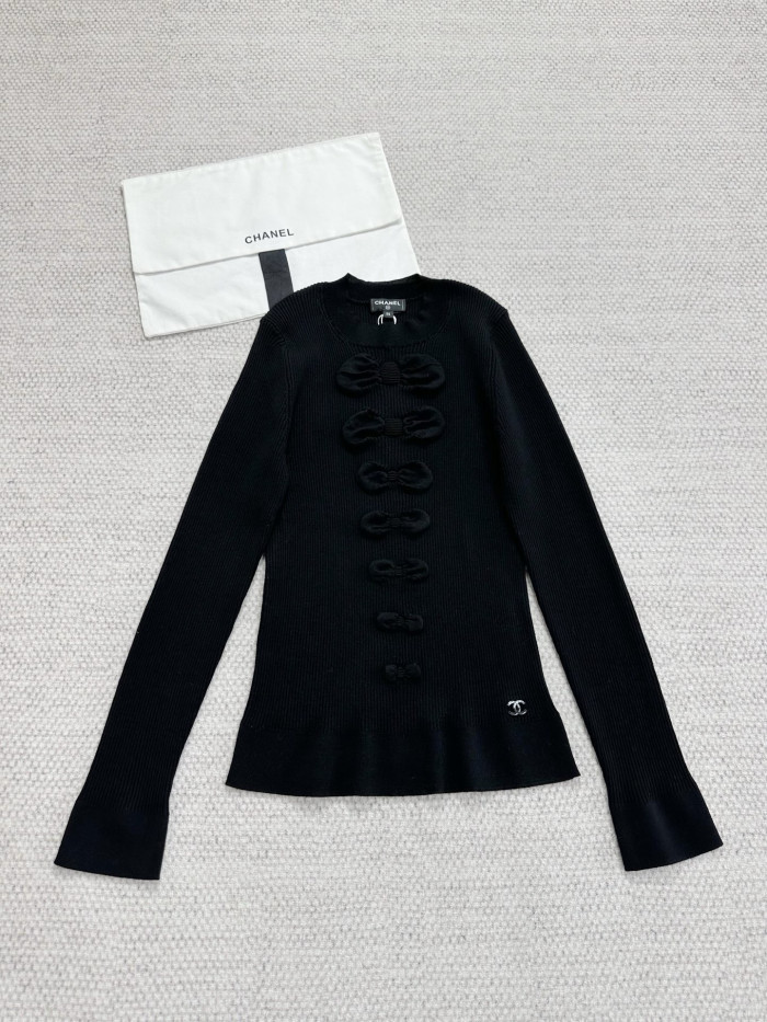 NIGO Chanel Top-quality Version Bow-knotted Wavy Knitted Bottoming Shirt #nigo336386