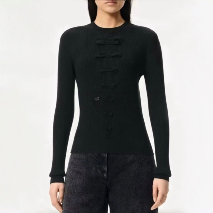 NIGO Chanel Top-quality Version Bow-knotted Wavy Knitted Bottoming Shirt #nigo336386