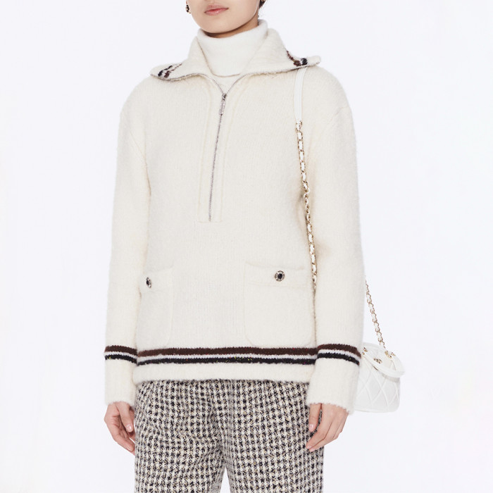 NIGO Chanel Sweater Cashmere Alpaca White Brown #nigo376477
