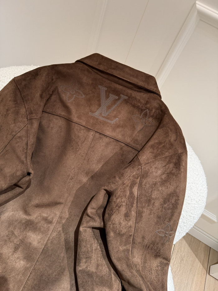 NIGO LOUIS VUITTON Monogram Embroidered Suede Overshirt #nigo376523