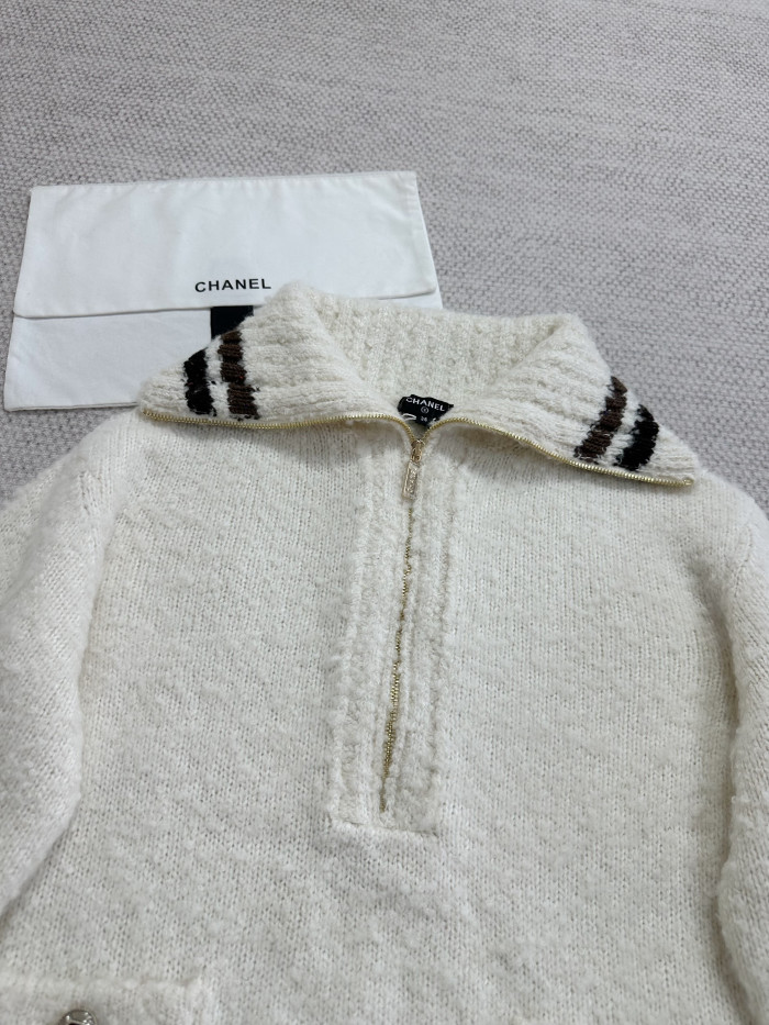 NIGO Chanel Sweater Cashmere Alpaca White Brown #nigo376477