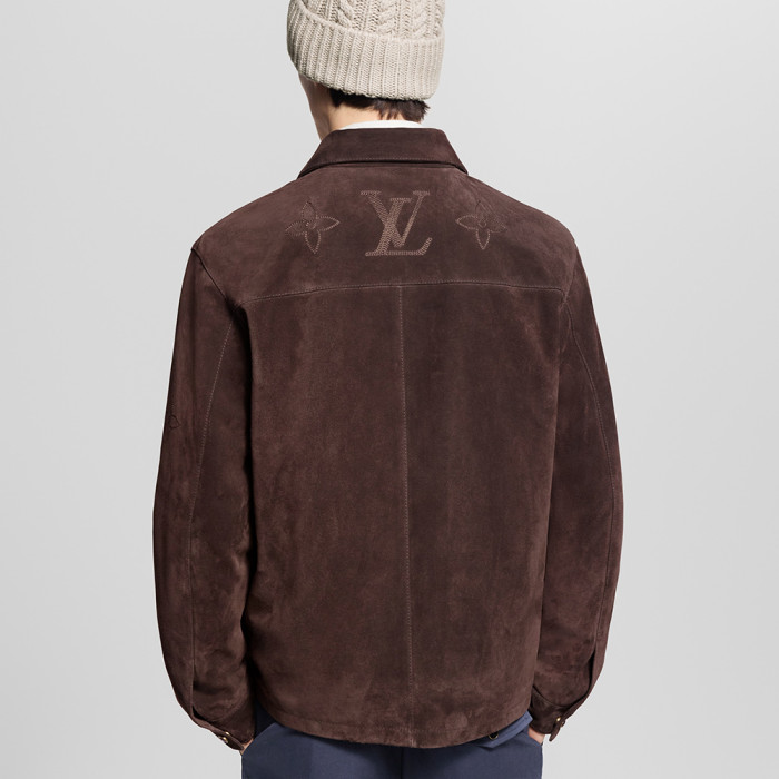NIGO LOUIS VUITTON Monogram Embroidered Suede Overshirt #nigo376523