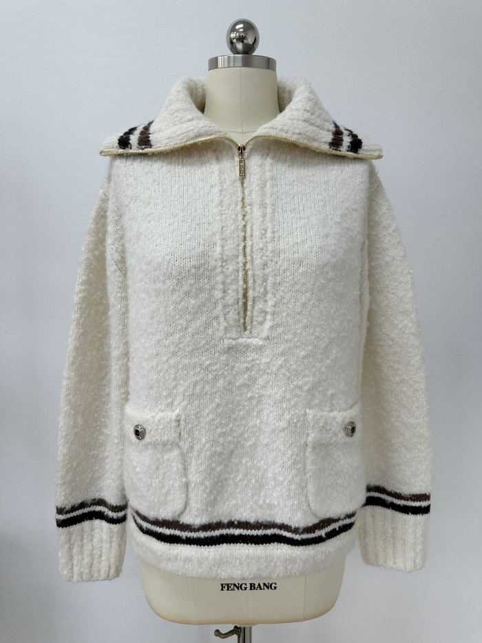 NIGO Chanel Sweater Cashmere Alpaca White Brown #nigo376477