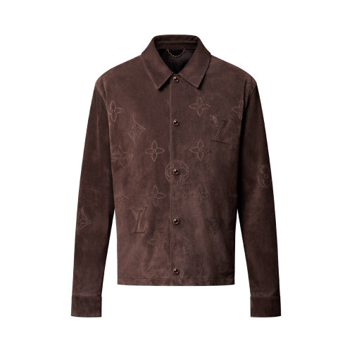 NIGO LOUIS VUITTON Monogram Embroidered Suede Overshirt #nigo376523