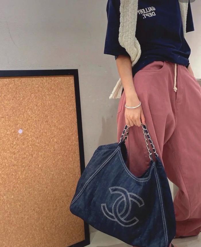 NIGO Chanel Vintage Denim Shopping Tote #nigo295664