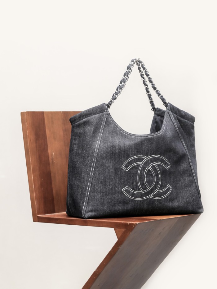 NIGO Chanel Vintage Denim Shopping Tote #nigo295664