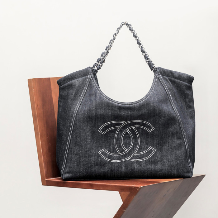 NIGO Chanel Vintage Denim Shopping Tote #nigo295664