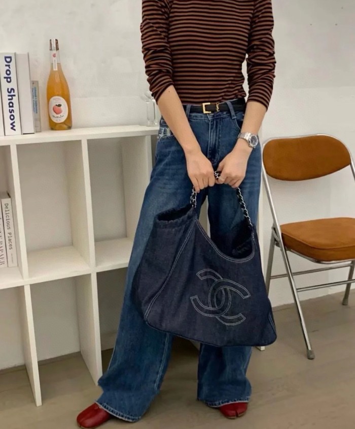 NIGO Chanel Vintage Denim Shopping Tote #nigo295664