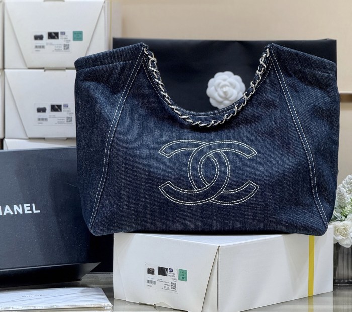 NIGO Chanel Vintage Denim Shopping Tote #nigo295664