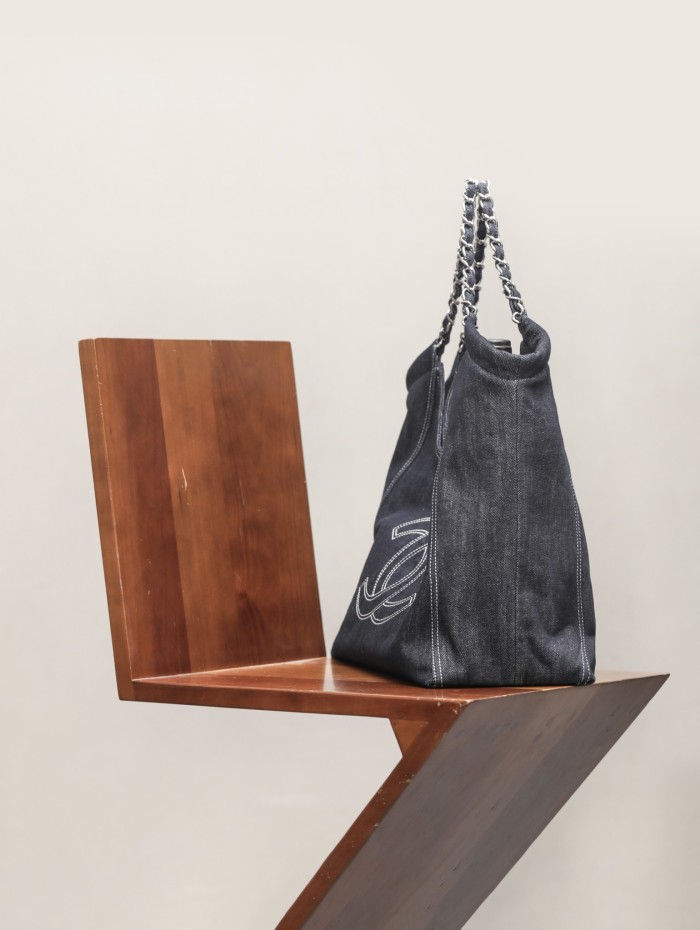 NIGO Chanel Vintage Denim Shopping Tote #nigo295664
