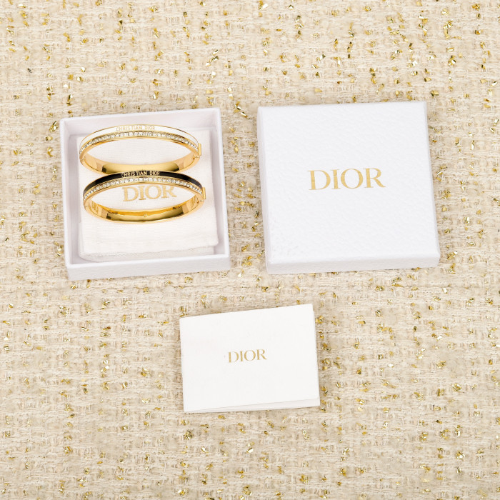 NIGO DIOR Night Code Bangle Gold-Finish Metal Sparkling Crystals and Black Lacquer #nigo376605