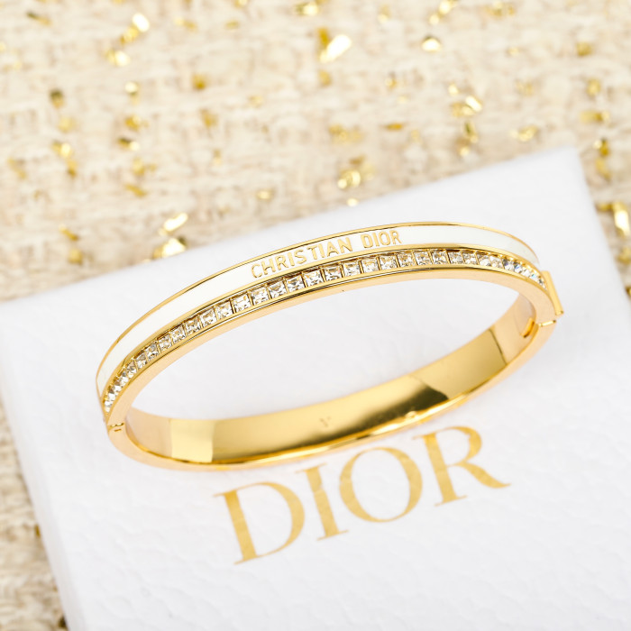 NIGO DIOR Night Code Bangle Gold-Finish Metal Sparkling Crystals and Black Lacquer #nigo376605
