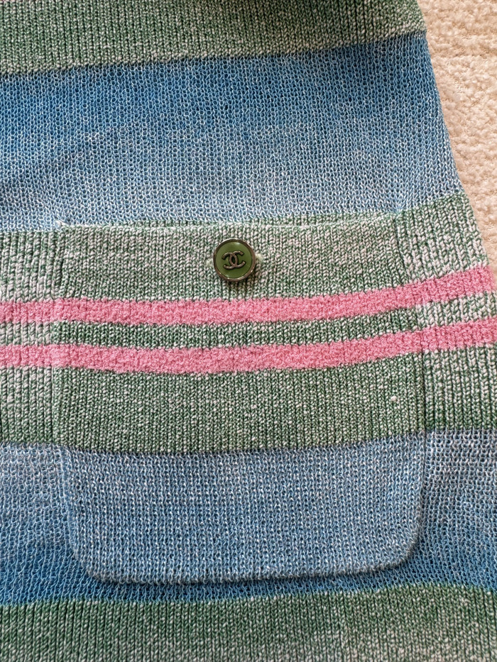NIGO Chanel Pre-Spring 23P Pastel Striped Knit Polo Dress Multiple Colors #nigo328841